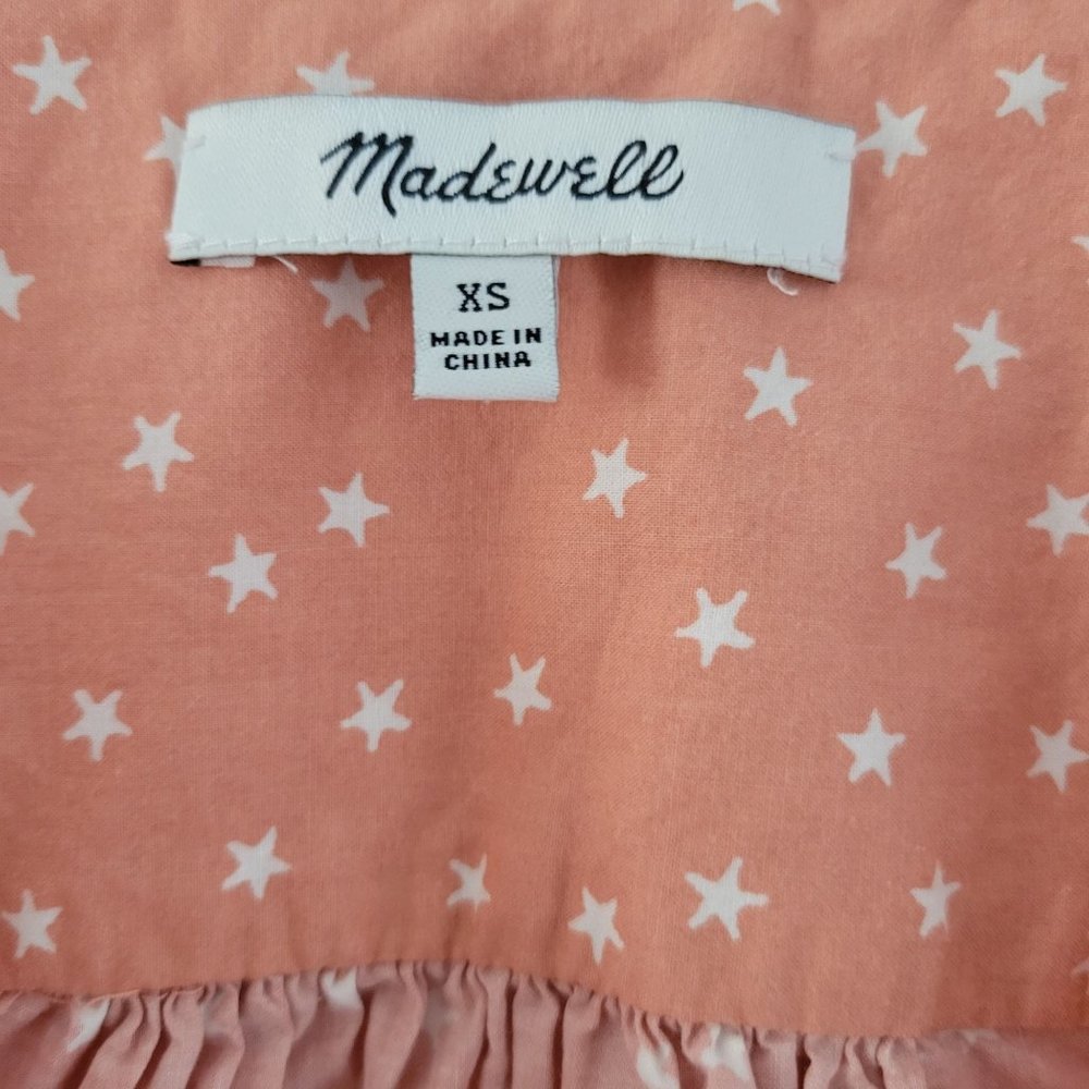 Madewell Star Scatter Orange Wrap top size XS - Picture 4 of 11